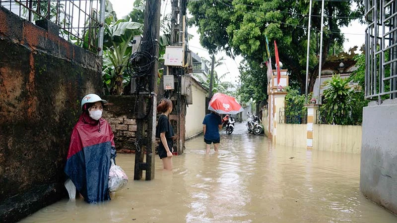 Hàng nghìn hộ dân ở các vùng ven sông Đáy của tỉnh Hà Nam bị ngập.