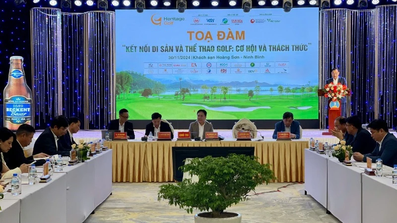 Tọa đàm "Kết nối di sản và thể thao Golf: Cơ hội và thách thức" là hoạt động nằm trong chuỗi các hoạt động của Festival Ninh Bình lần thứ III năm 2024.