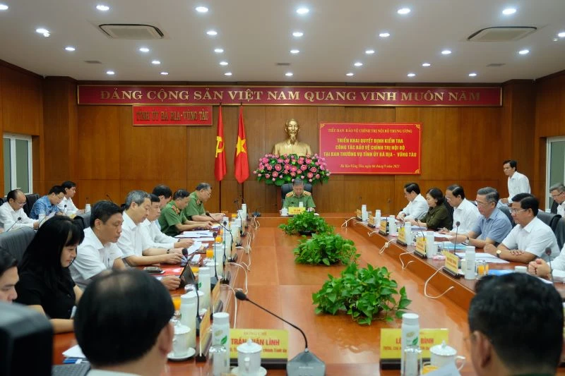 Triển khai Quyết định kiểm tra công tác bảo vệ chính trị nội bộ tại Ban Thường vụ Tỉnh ủy Bà Rịa-Vũng Tàu