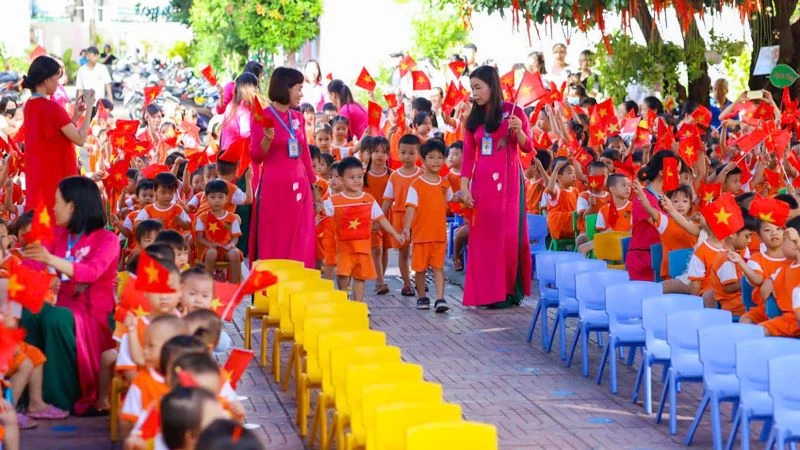 Trường Mầm non Hương Sen thành phố Vũng Tàu trong ngày khai giảng năm học mới.