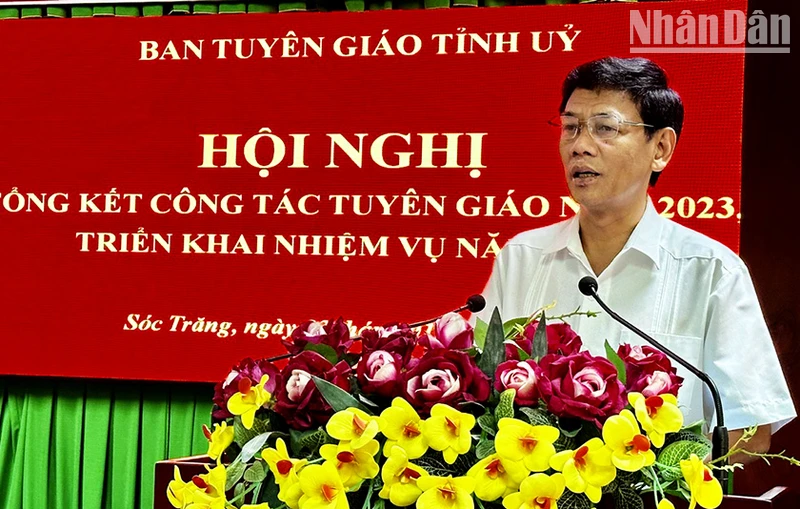 Bí thư Tỉnh ủy Sóc Trăng Lâm Văn Mẫn phát biểu chỉ đạo tại hội nghị
