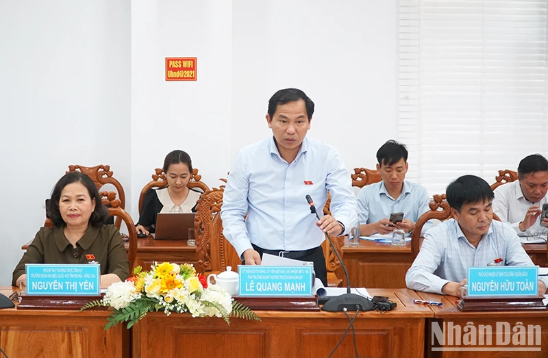 Đồng chí Lê Quang Mạnh phát biểu tại buổi làm việc.