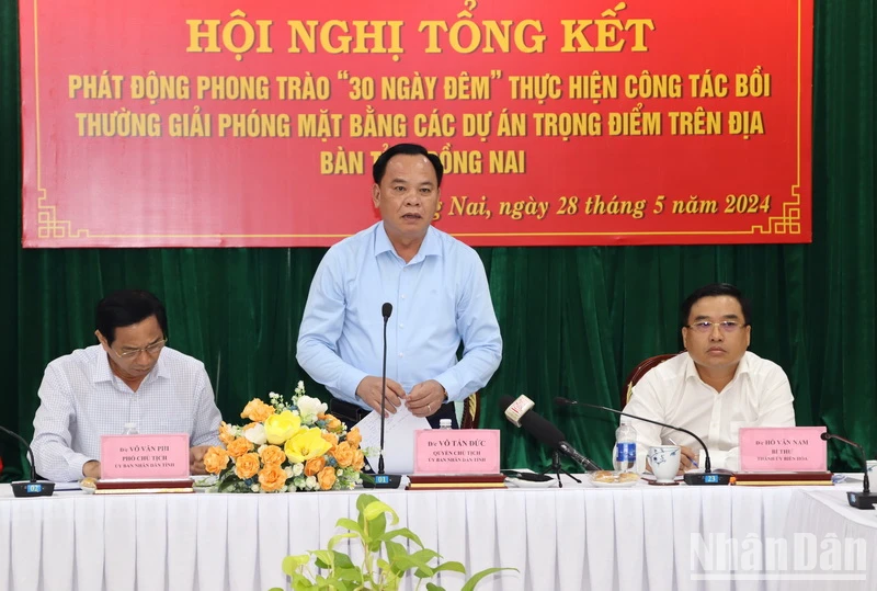 Quyền Chủ tịch Ủy ban nhân dân tỉnh Đồng Nai Võ Tấn Đức yêu cầu tập trung cao độ giải phóng mặt bằng dự án đường cao tốc Biên Hòa-Vũng Tàu.