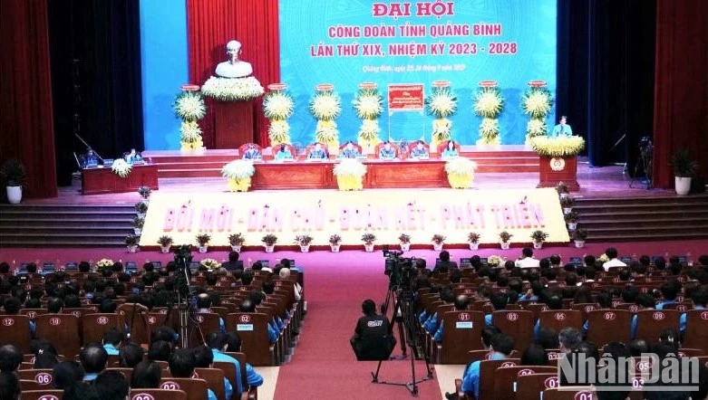 Quang cảnh Đại hội Công đoàn tỉnh Quảng Bình nhiệm kỳ 2023-2028.