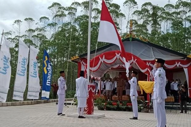 Buổi lễ kỷ niệm Ngày Quốc khánh Indonesia tại thủ đô Nusantara. (Ảnh: Antara) 