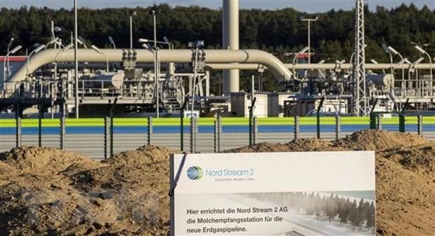 Đường ống dẫn khí đốt thuộc dự án Dòng chảy phương Bắc 2 tại Lubmin, Đức, ngày 7/9/2020. (Ảnh: AFP/TTXVN)