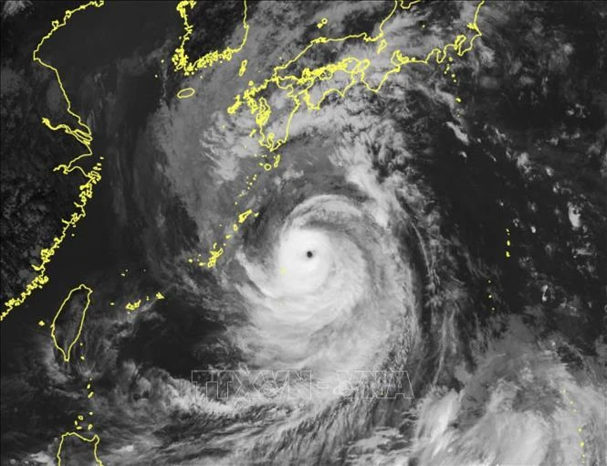 Cơ quan Khí tượng quốc gia (JMA) Nhật Bản đưa ra hình ảnh về cơn bão Nanmadol tại Tokyo, Nhật Bản, ngày 18/9/2022. (Ảnh: AFP/TTXVN)