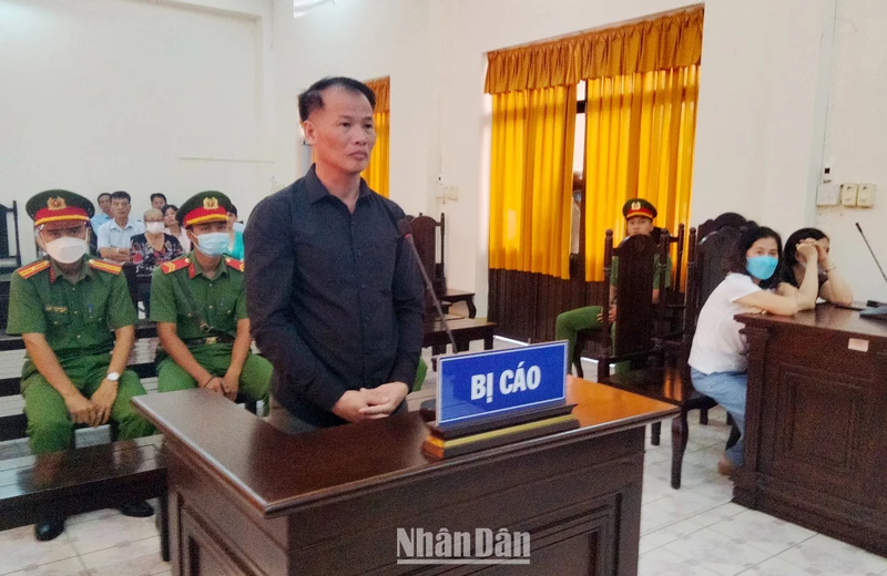 Bị cáo Nguyễn Chu Sâm tại phiên xét xử sơ thẩm của Tòa án nhân dân tỉnh Kiên Giang.