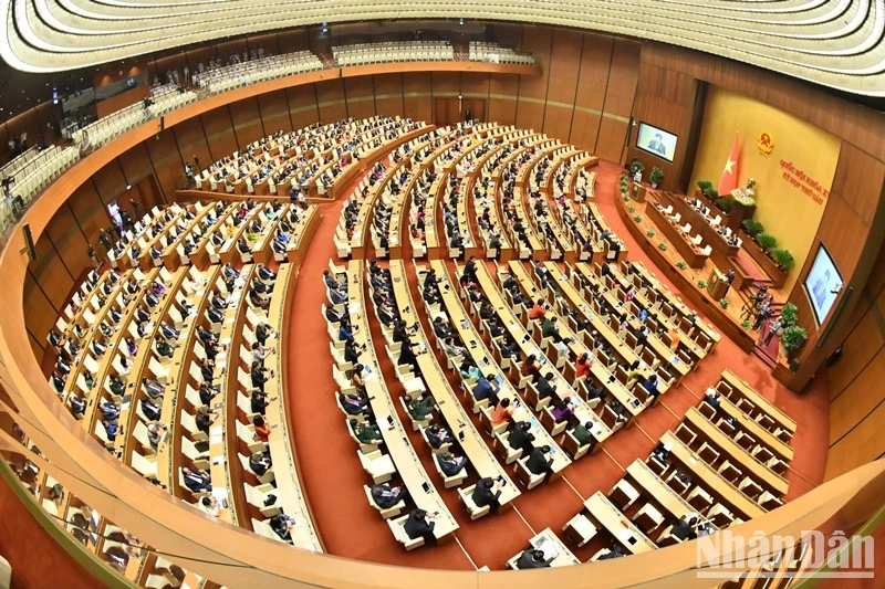 Quang cảnh phiên bế mạc Kỳ họp thứ 6, Quốc hội khóa XV, ngày 29/11/2023. (Ảnh: ĐĂNG KHOA) 