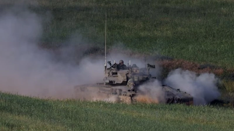 Xe tăng của Israel gần khu vực ranh giới Israel-Gaza, ngày 2/4/2024. (Ảnh: Reuters) 