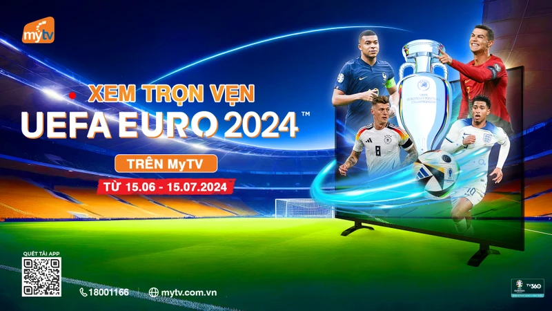 Truyền hình MyTV của Tập đoàn VNPT sở hữu bản quyền phát toàn bộ 51 trận đấu tại vòng đấu quyết định của mùa giải Euro 2024.