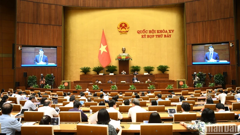 Quang cảnh phiên họp của Quốc hội, ngày 27/6/2024. (Ảnh: DUY LINH)