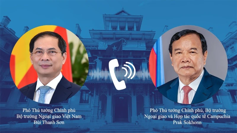 Phó Thủ tướng Chính phủ, Bộ trưởng Ngoại giao Bùi Thanh Sơn điện đàm với Phó Thủ tướng, Bộ trưởng Ngoại giao và Hợp tác quốc tế Campuchia Prak Sokhonn.