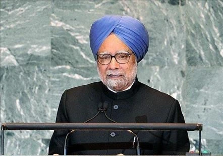 Ông Manmohan Singh, lúc đương nhiệm Thủ tướng Ấn Độ, phát biểu tại phiên họp của Đại hội đồng LHQ ở New York (Mỹ). (Ảnh: ANI/TTXVN)