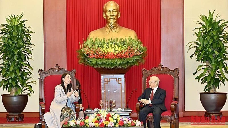 Tổng Bí thư Nguyễn Phú Trọng tiếp Thủ tướng New Zealand Jacinda Ardern thăm chính thức Việt Nam.