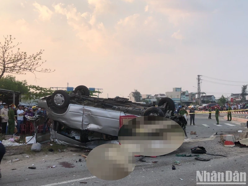 Hiện trường vụ tai nạn tại Quảng Nam. (Ảnh: Ủy ban An toàn giao thông quốc gia).