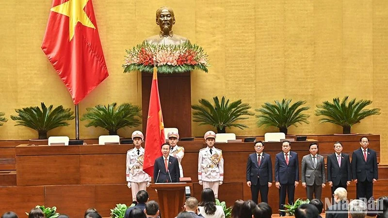 Chủ tịch nước Võ Văn Thưởng tuyên thệ nhậm chức. (Ảnh: Duy Linh).