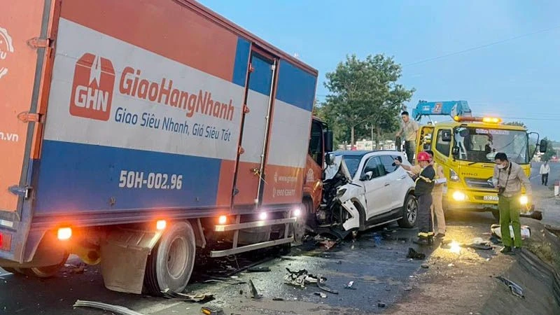 Hiện trường một vụ tai nạn giao thông tại tỉnh Lâm Đồng.