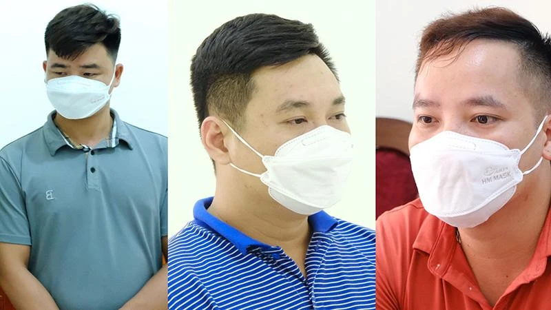 3 phóng viên, cộng tác viên của các cơ quan báo chí có hành vi “vòi” tiền người dân tại Cao Bằng. (Ảnh: Công an tỉnh Cao Bằng cung cấp)