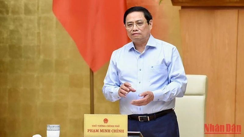 Thủ tướng Phạm Minh Chính phát biểu tại phiên họp (Ảnh: TRẦN HẢI)