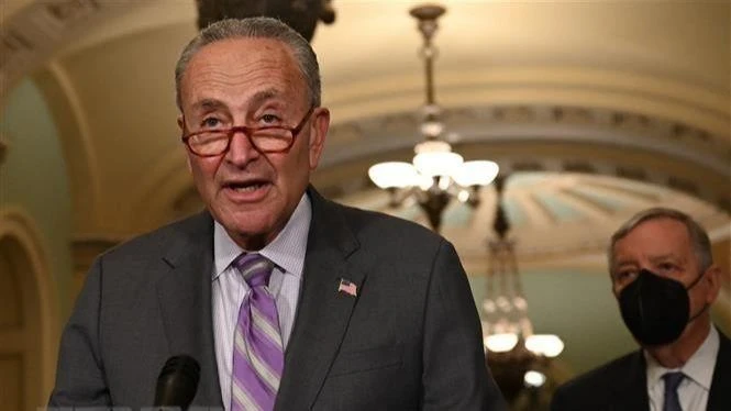 Lãnh đạo phe đa số tại Thượng viện Mỹ Chuck Schumer. (Ảnh: AFP/TTXVN)