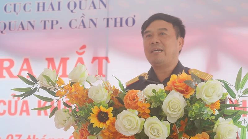 Phó Tổng cục trưởng Tổng cục Hải quan Nguyễn Văn Thọ phát biểu tại buổi lễ.