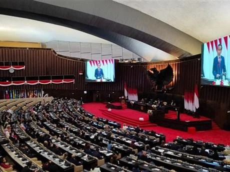 Tổng thống Joko Widodo phát biểu tại lễ khai mạc Hội nghị cấp cao nghị viện G20 (P20) lần thứ 8 ở Jakarta (Indonesia), ngày 6/10/2022. (Ảnh: THX/TTXVN)