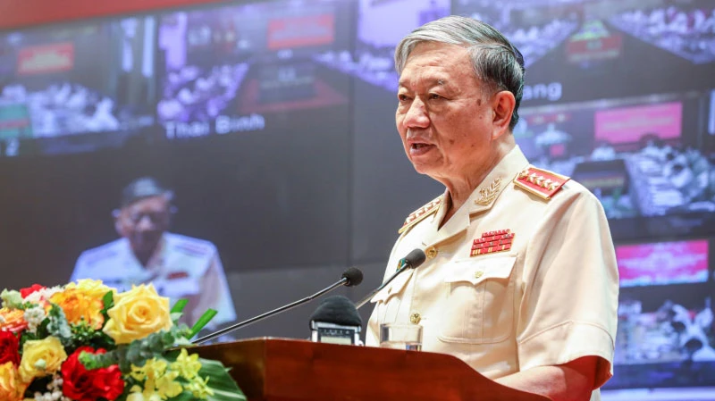 Đại tướng Tô Lâm phát biểu kết luận hội nghị.