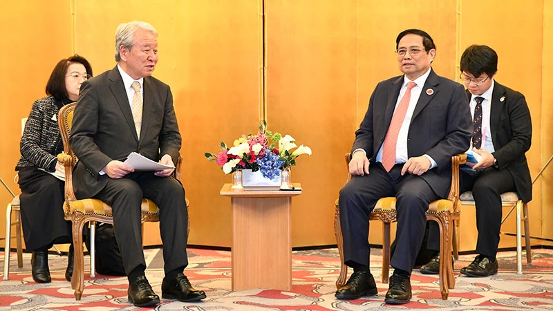 Thủ tướng Phạm Minh Chính tiếp Chủ tịch Cơ quan Hợp tác quốc tế Nhật Bản Tanaka Akihiko.
