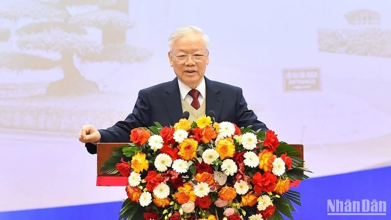 Tổng Bí thư Nguyễn Phú Trọng phát biểu chỉ đạo toàn diện Hội nghị. (Ảnh: Thủy Nguyên)