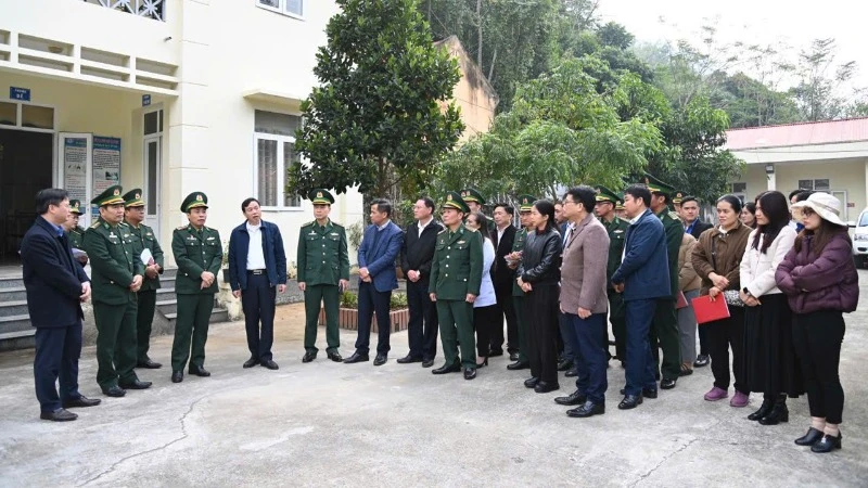 Đoàn kiểm tra công tác chuẩn bị các hoạt động trong chương trình tại Tiểu đoàn Huấn luyện-Cơ động, Bộ đội Biên phòng Lai Châu.