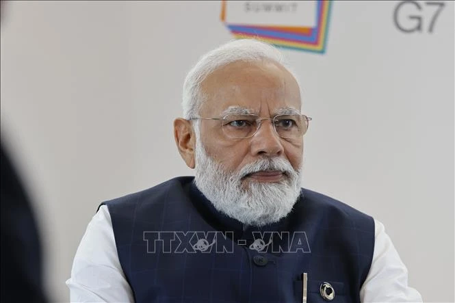 Thủ tướng Ấn Độ Narendra Modi tại cuộc họp bên lề Hội nghị thượng đỉnh G7 ở thành phố Hiroshima, Nhật Bản ngày 20/5/2023. Ảnh: AFP/TTXVN
