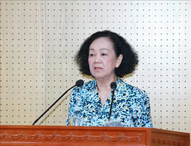 Đồng chí Trương Thị Mai phát biểu chỉ đạo hội nghị. Ảnh: Phương Hoa/TTXVN
