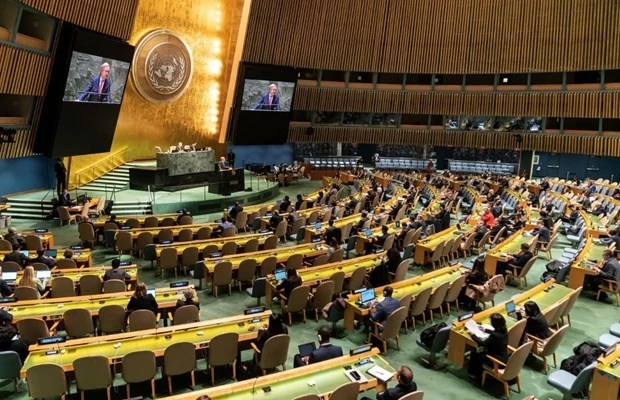 Toàn cảnh phiên họp của Đại hội đồng Liên hợp quốc bầu chọn các quốc gia thành viên mới của Hội đồng Nhân quyền nhiệm kỳ 2024-2026, tại New York, Mỹ ngày 10/10/2023. (Ảnh: THX/TTXVN)