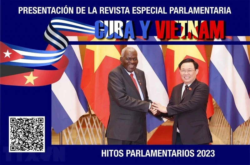 Tạp chí Quốc hội đặc biệt 'Cuba và Việt Nam: biểu tượng của tình anh em' vừa được ra mắt. (Ảnh: Mai Phương/TTXVN