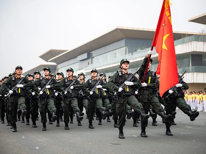 Tổng duyệt Lễ kỷ niệm 50 năm Ngày truyền thống lực lượng Cảnh sát cơ động.
