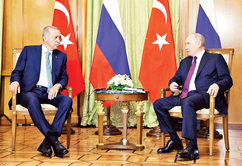 Các nhà lãnh đạo Nga và Thổ Nhĩ Kỳ gặp mặt tại Sochi, Nga. (Ảnh REUTERS)