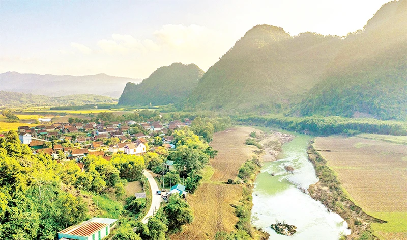 Một góc làng du lịch Tân Hóa, huyện Minh Hóa, tỉnh Quảng Bình.