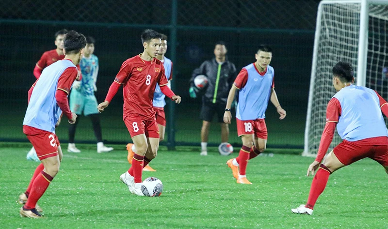 Đội tuyển Việt Nam tập luyện chuẩn bị cho vòng loại World Cup 2026. (Ảnh VFF)