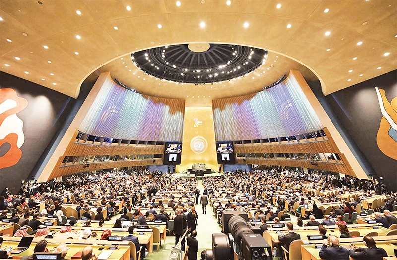 Panorama of the Future Summit at the United Nations Headquarters in New York, USA.