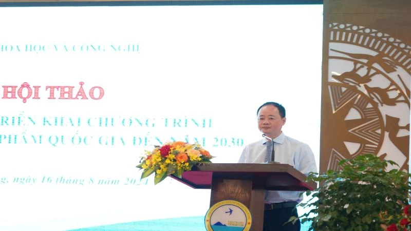 Thứ trưởng Khoa học và Công nghệ Trần Hồng Thái phát biểu tại hội thảo.