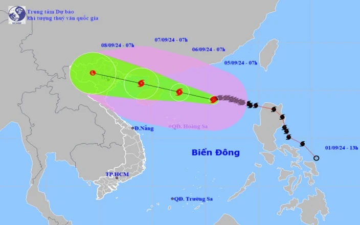 Sáng 5/9, bão số 3 đã đi vào Biển Đông với sức gió rất lớn.