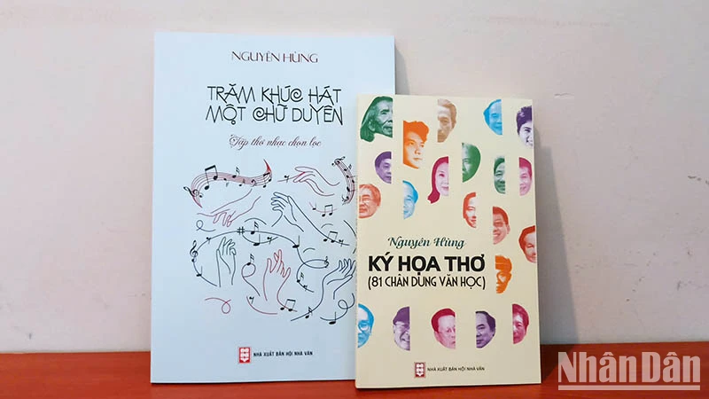 Bìa hai tác phẩm mới của nhà thơ Nguyên Hùng.