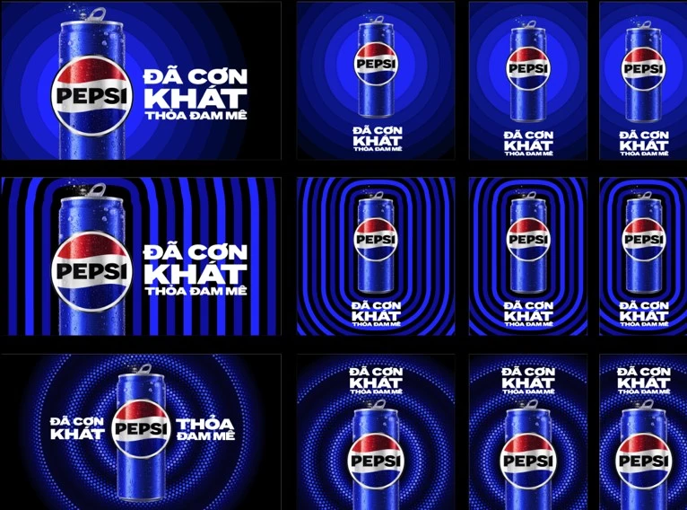 Bộ nhận diện mới của thương hiệu Pepsi.