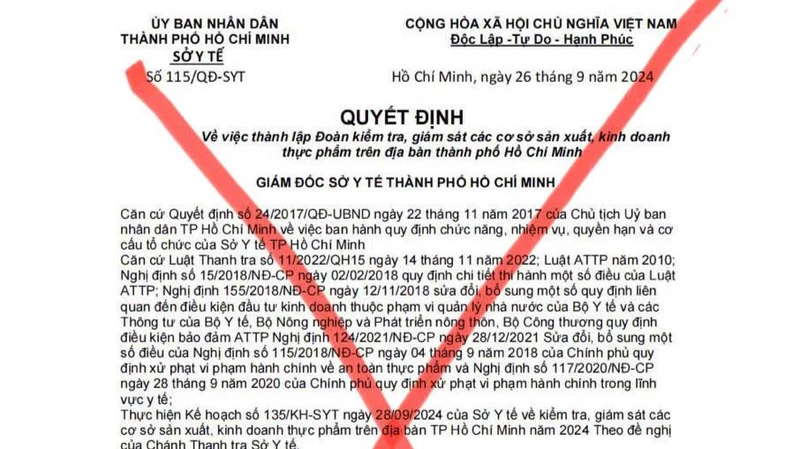 Các đối tượng lừa đảo giả mạo các quyết định lập đoàn kiểm tra nhằm lừa đảo.