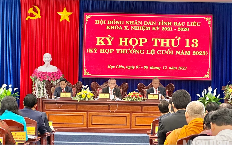 Quang cảnh kỳ họp thứ 13 Hội đồng nhân dân tỉnh Bạc Liêu khóa 10. (Ảnh: TRỌNG DUY)