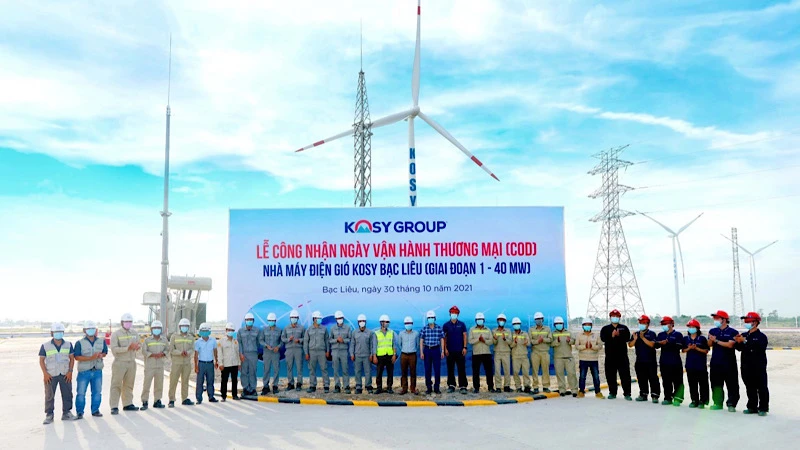 Công ty Điện gió Kosy Bạc Liêu lễ công nhận ngày vận hành thương mại.
