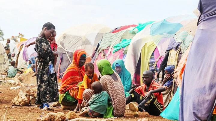 Nhiều người dân Somalia phải rời bỏ nhà cửa tìm kiếm nơi cung cấp lương thực. Ảnh: REUTERS