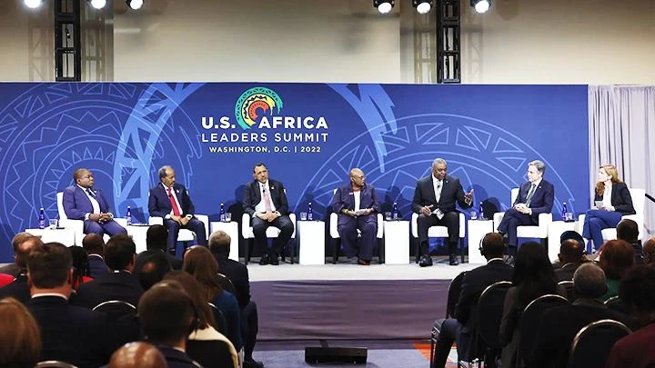 Một phiên làm việc của các nhà lãnh đạo Mỹ-châu Phi tại hội nghị. Ảnh: GETTY IMAGES