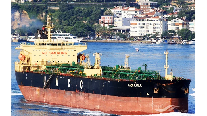 Tàu chở dầu UACC Eagle của Tập đoàn Chevron trên đường cập cảng Venezuela. Ảnh: VESSELFINDER